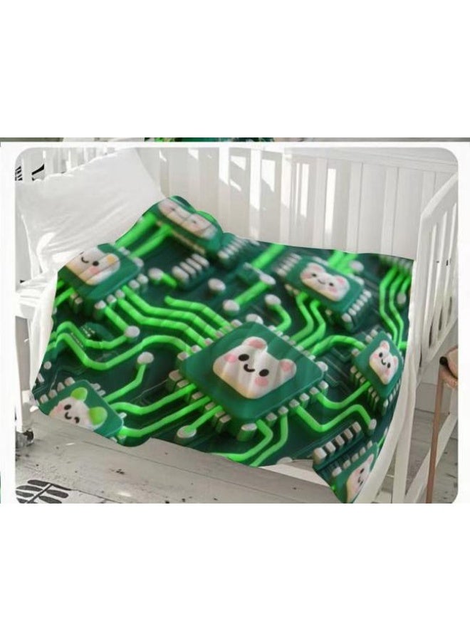 عام بطانية رقيقة من الفانيلا الكرتونية للأطفال والرضع (دافئة ومريحة، ومناسبة للنوم والألعاب) 70 سم * 100 سم - Image 2