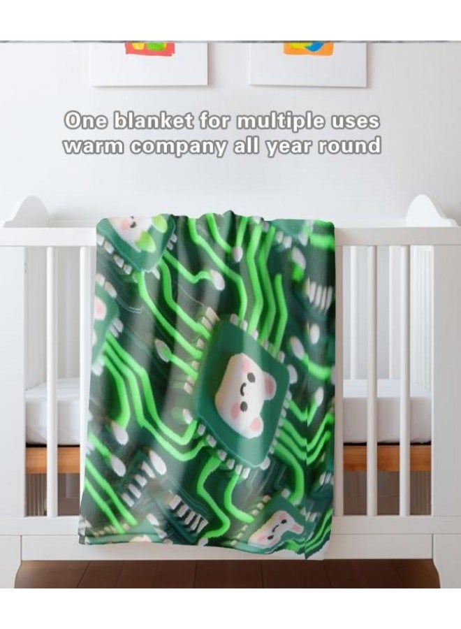 عام بطانية رقيقة من الفانيلا الكرتونية للأطفال والرضع (دافئة ومريحة، ومناسبة للنوم والألعاب) 70 سم * 100 سم - Image 5