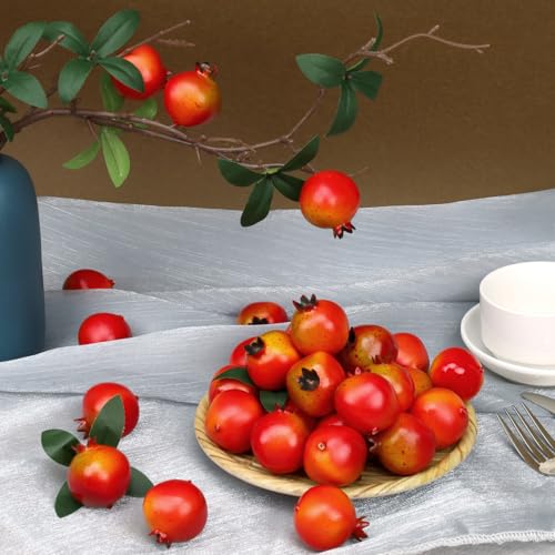 Woration 30pcs Artificial Fake Mini Foam Pomegranate Model Simulation Realistic Small Fruits House Home Kitchen Table Decoration Harvest Party Festival Ornament - Image 2