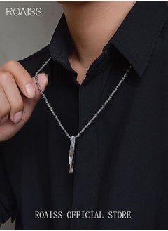 Casual Stylish Spiral Pendant Necklace Cool Sweater Chain for Men Women Silver