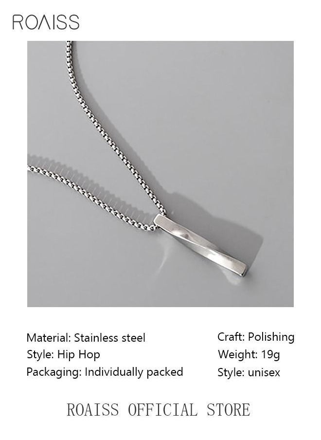 roaiss - Casual Stylish Spiral Pendant Necklace Cool Sweater Chain for Men Women Silver - Image 1