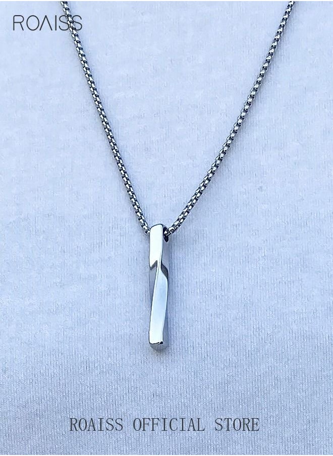 roaiss - Casual Stylish Spiral Pendant Necklace Cool Sweater Chain for Men Women Silver - Image 1