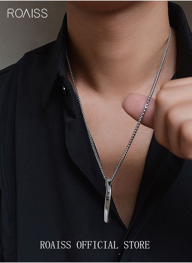 roaiss - Casual Stylish Spiral Pendant Necklace Cool Sweater Chain for Men Women Silver - Image 1