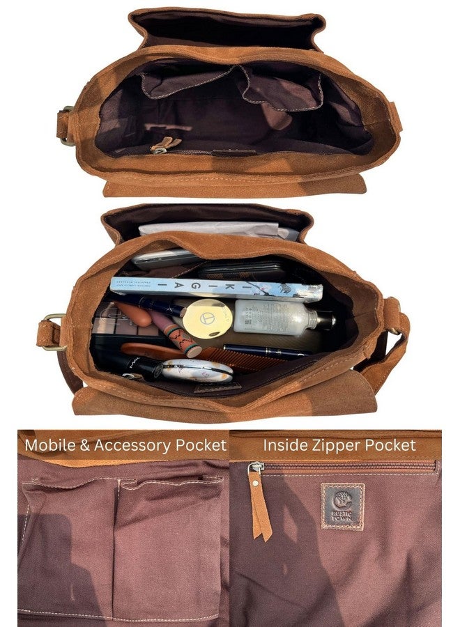 Rustic Town Leather Shoulder Bag for Women - Leather Vintage Crossbody Saddle Bag Purse - Boho Sling Bag Travel Satchel for Ladies  - Image 4