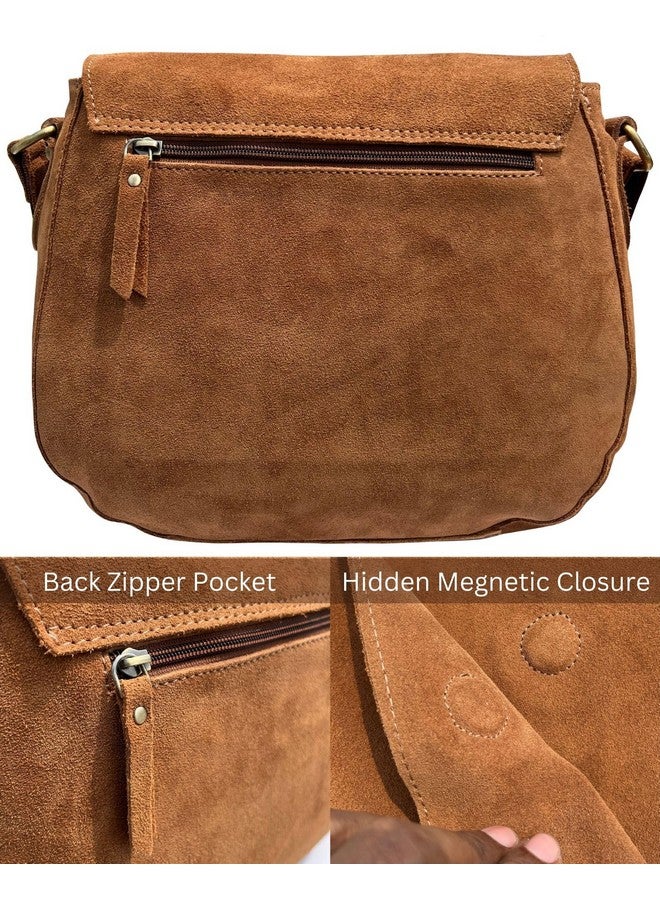 Rustic Town Leather Shoulder Bag for Women - Leather Vintage Crossbody Saddle Bag Purse - Boho Sling Bag Travel Satchel for Ladies  - Image 5