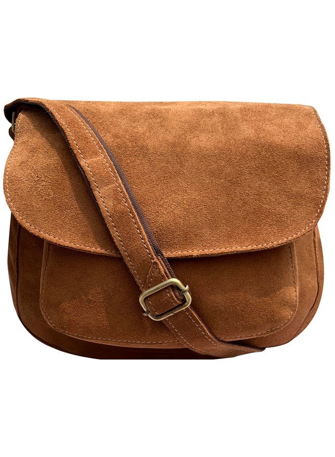 Rustic Town Leather Shoulder Bag for Women - Leather Vintage Crossbody Saddle Bag Purse - Boho Sling Bag Travel Satchel for Ladies  - Image 1