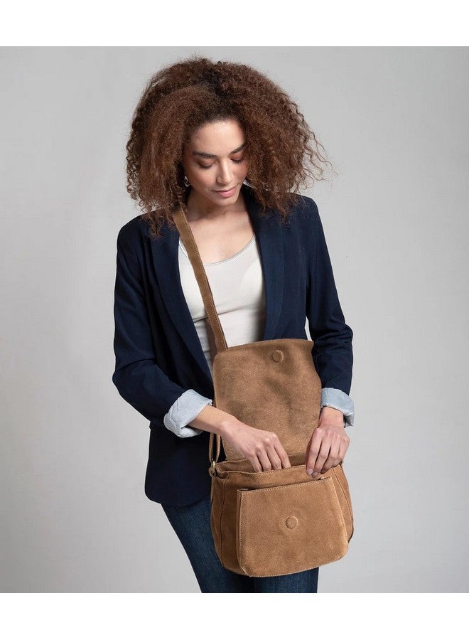 Rustic Town Leather Shoulder Bag for Women - Leather Vintage Crossbody Saddle Bag Purse - Boho Sling Bag Travel Satchel for Ladies  - Image 2