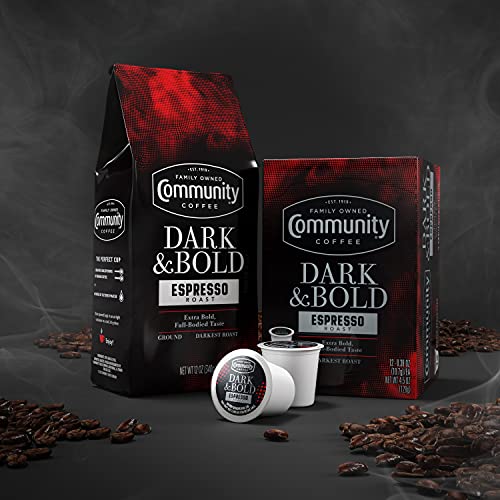 Community Coffee Dark & Bold Espresso Roast, Extra Dark Roast Ground Coffee, 12 Ounce Bag (Pack of 1) - Image 3
