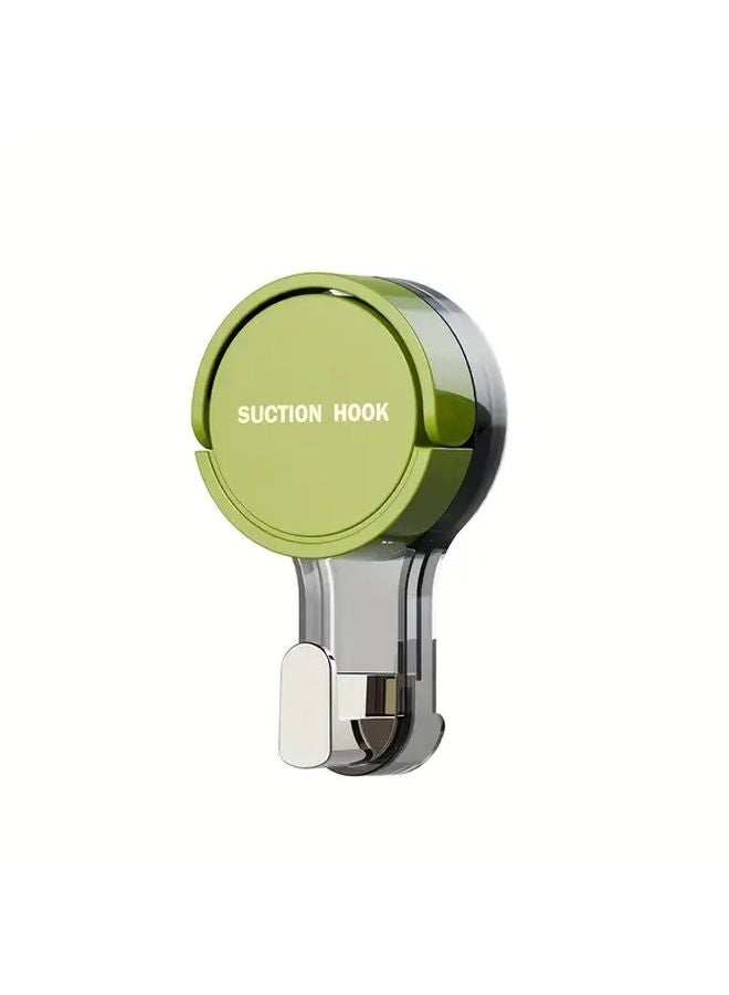 Green Strong Suction Cup Hook Rack No Drill Removable Wall Mount For Kitchen Bathroom - Image 1