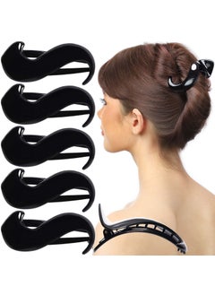 RC ROCHE ORNAMENT 6 Pcs Womens S Shape Anti Slip Firm Grip Comfortable Side Slide Beauty Chic Strong Premium Quality Plastic Lightweight Hair Accessories Clips Medium Black