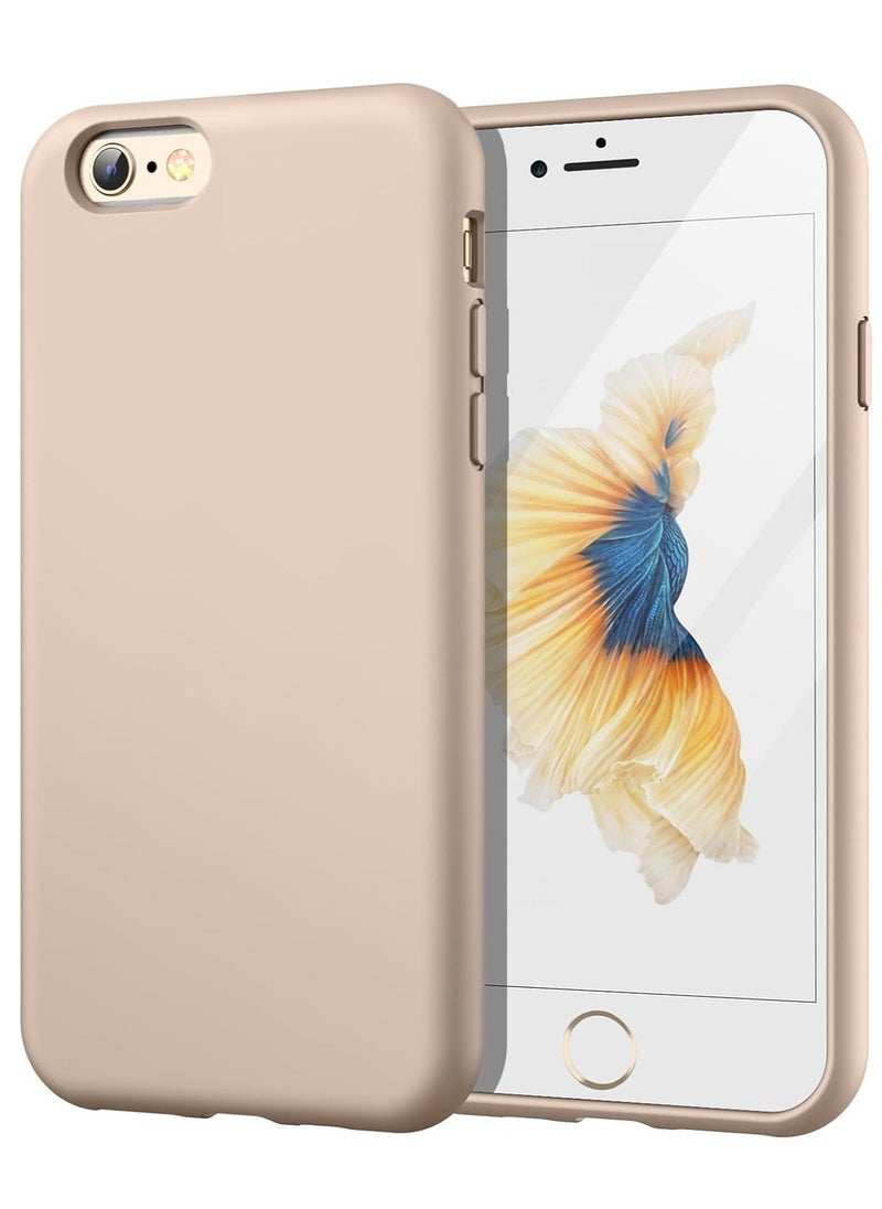 Raxoom Silicone Case for iPhone 6s/6 4.7 Inch – Silky-Soft Touch Full-Body Protective Cover with Shockproof Features and Microfiber Lining (Gold) - Image 1