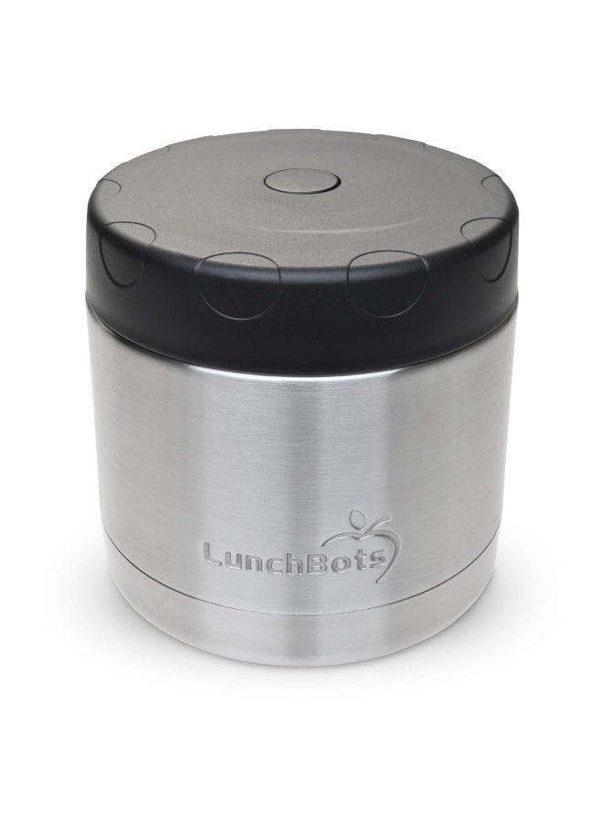 LunchBots 16oz Thermos Stainless Steel Wide Mouth - Insulated Thermos With Vented Lid - Keeps Food Hot or Cold for Hours - Leak-Proof Portable Thermal Food Jar is Ideal for Soup - 16 ounce - Black - Image 1