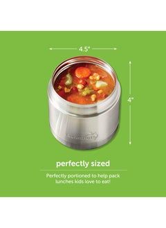 LunchBots LunchBots 16oz Thermos Stainless Steel Wide Mouth - Insulated Thermos With Vented Lid - Keeps Food Hot or Cold for Hours - Leak-Proof Portable Thermal Food Jar is Ideal for Soup - 16 ounce - Black  - Image 2