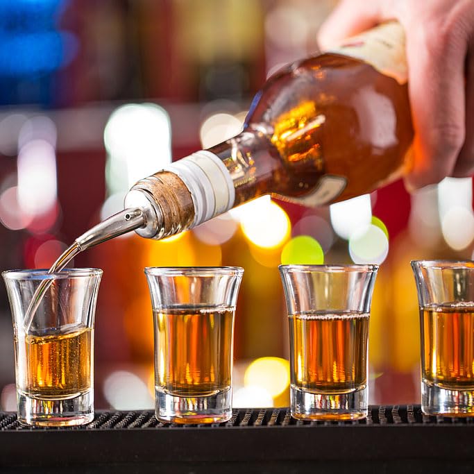 Ruckae 12 Pack 2 OZ Shot Glasses Set Clear Shot Glasses Bulk with Heavy Base Bar Cone Glass Shot Cups for Vodka Tequila Whiskey Liquor (Cone Shaped) - Image 3