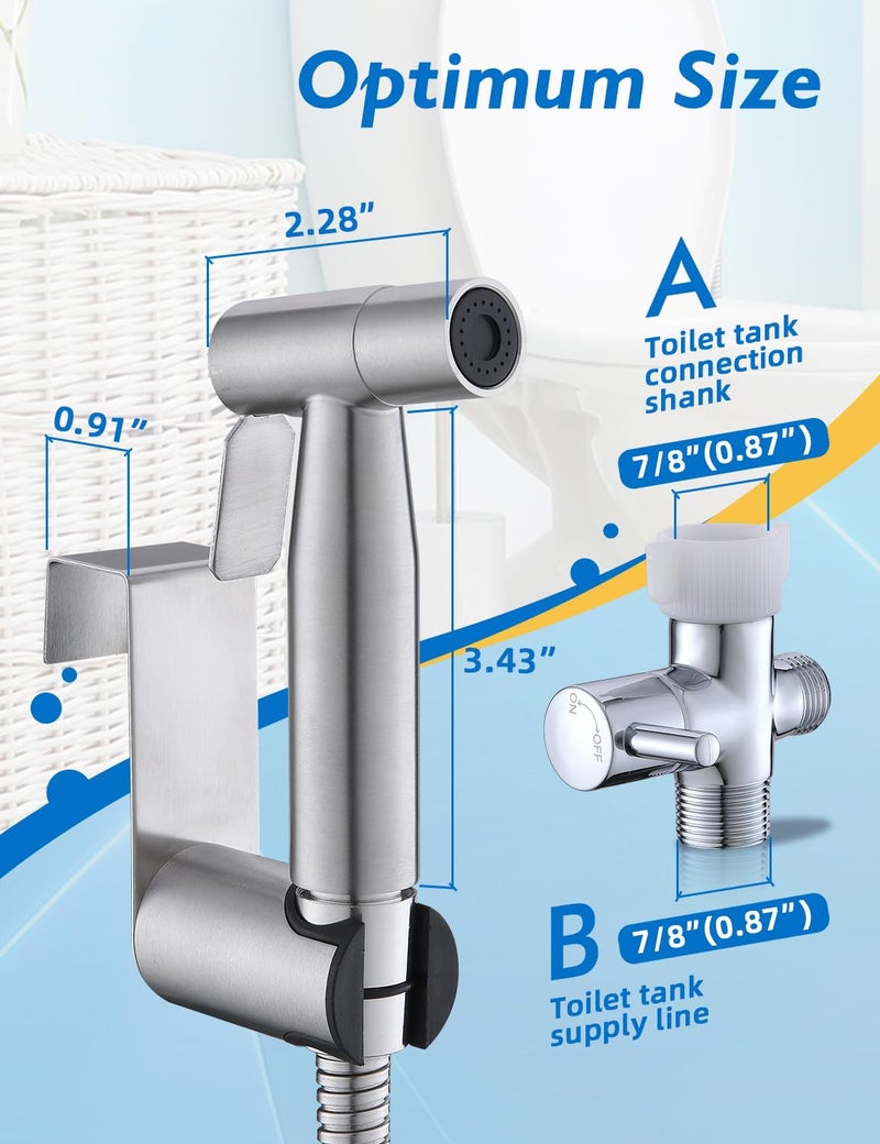 BRITULIF Handheld Bidet Sprayer for Toilet, Jet Sprayer for Toilet Muslim Shower, Adjustable Cloth Diaper Sprayer Bidets Attachment for Toilet, Toilet Bidet Sprayer with Bidet Hose for Feminine Wash - Image 2