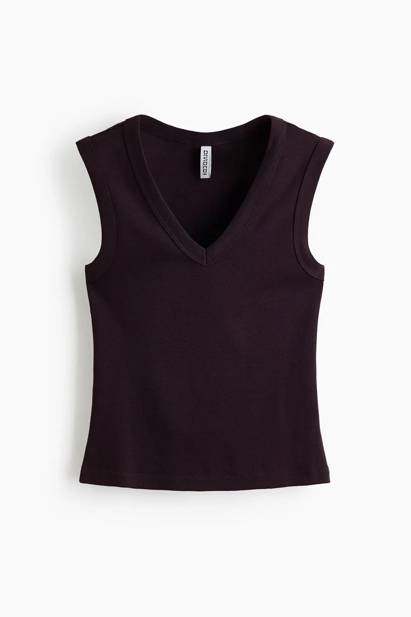 H&M Ribbed V-neck vest top