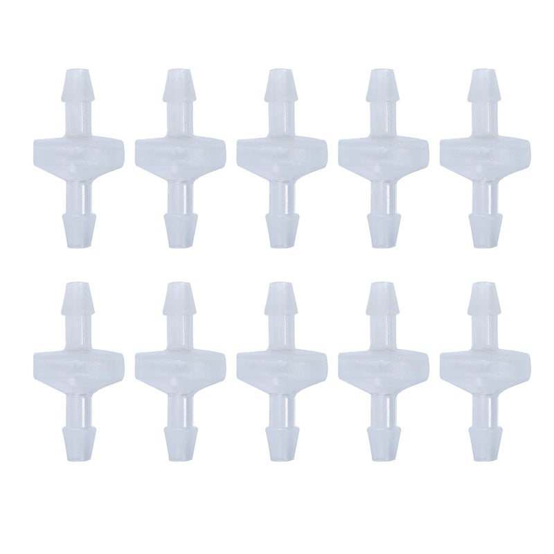 ALEGI 10 Pack 1/4 inch Plastic Check Valve, One Way Barb Hose Inline Non Return For Fuel, Oil, Water, Air (1/4 inch) - Image 1