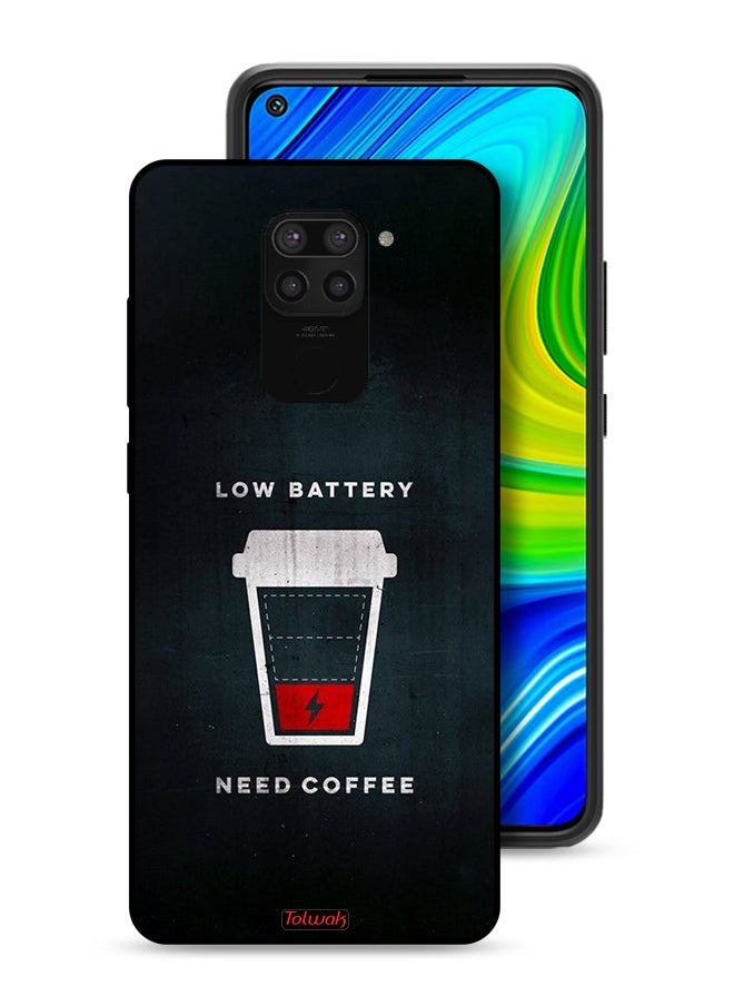 Tolwak Xiaomi Redmi Note 9 Protective Case Cover Low Battery Need Coffee  - Image 1