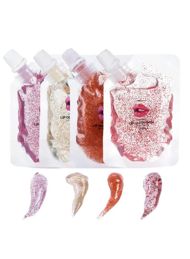 Sumeitang 4 Color Glitter Lip Gloss Base Kit Moisturize Lip Gloss Base Oil Material Lip Makeup Primers For Diy Handmade Making Lip Balms And Lipgloss Set(4 Pack X 20Ml)  - Image 1
