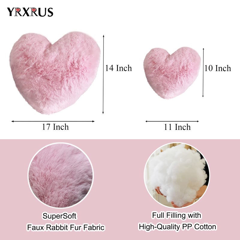 yrxrus قلب رمي الوسائد الزخرفية الوسائد النبيذ قلب أحمر على شكل قلب وسادة الحب coquette ديكور فو فو فرو الفراء - Image 4