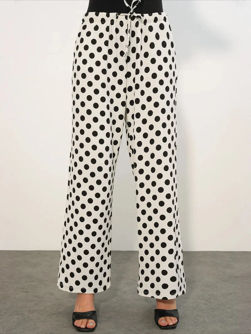 Big Dart Multicolor BDART Women's Polka Dot Wide Leg Pants for Women | Best Price UAE