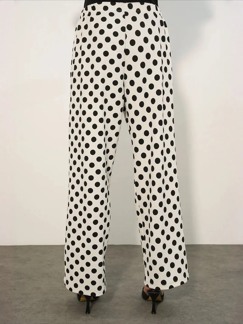 Big Dart Multicolor BDART Women's Polka Dot Wide Leg Pants for Women | Best Price UAE