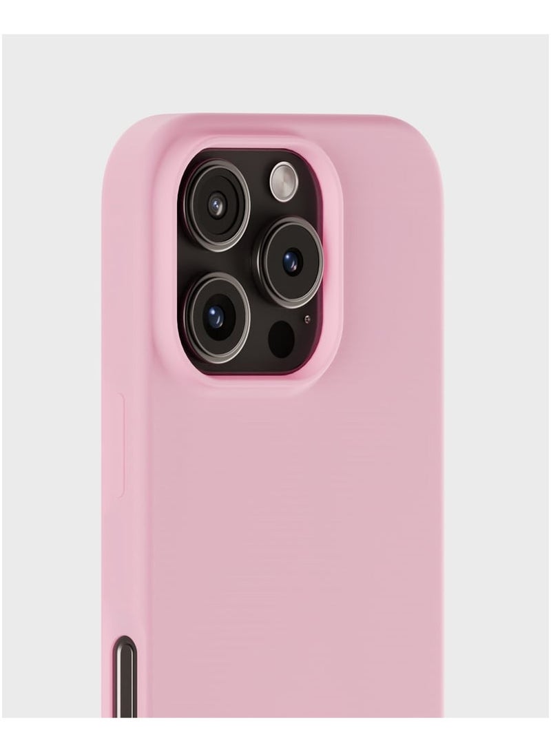 غطاء حماية خلفي يقي من الصدمات باللون الوردي متوافق مع آيفون 16 برو