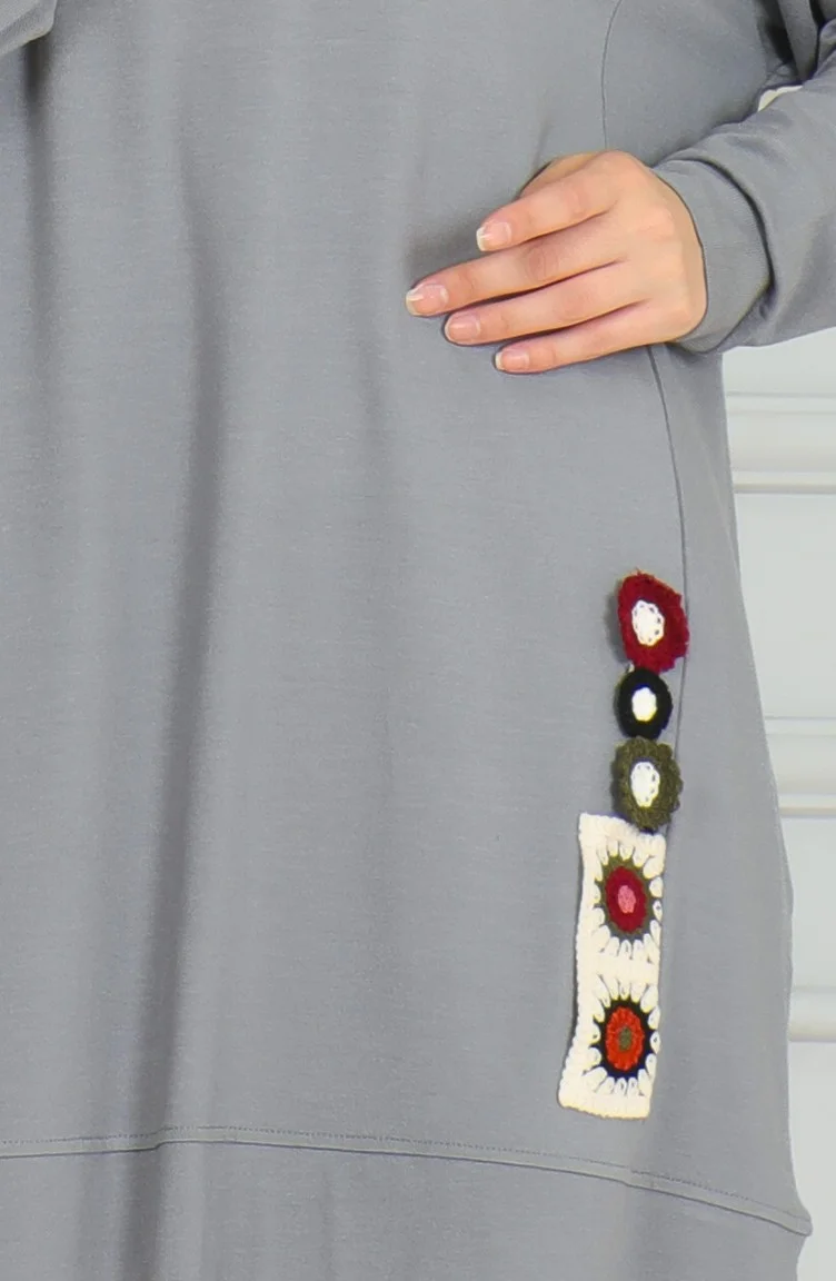 Sefa Merve Casual Cut Arab Boy Tunic 9123-01 Gray