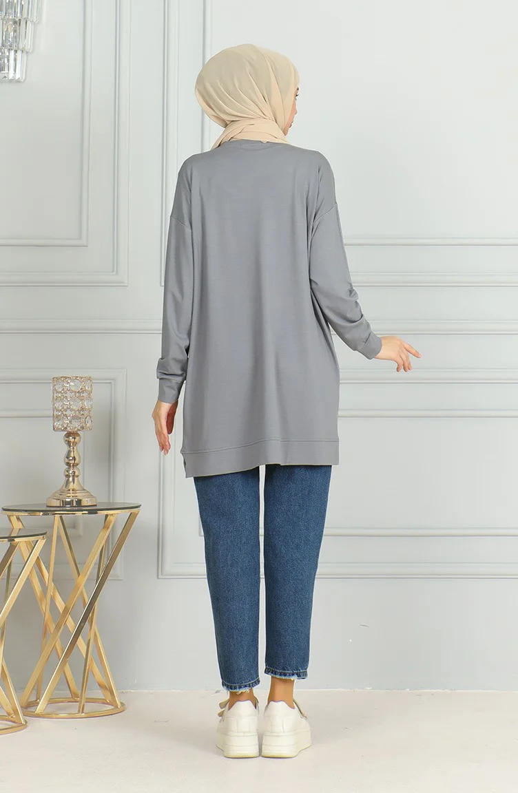 Sefa Merve Casual Cut Arab Boy Tunic 9123-01 Gray