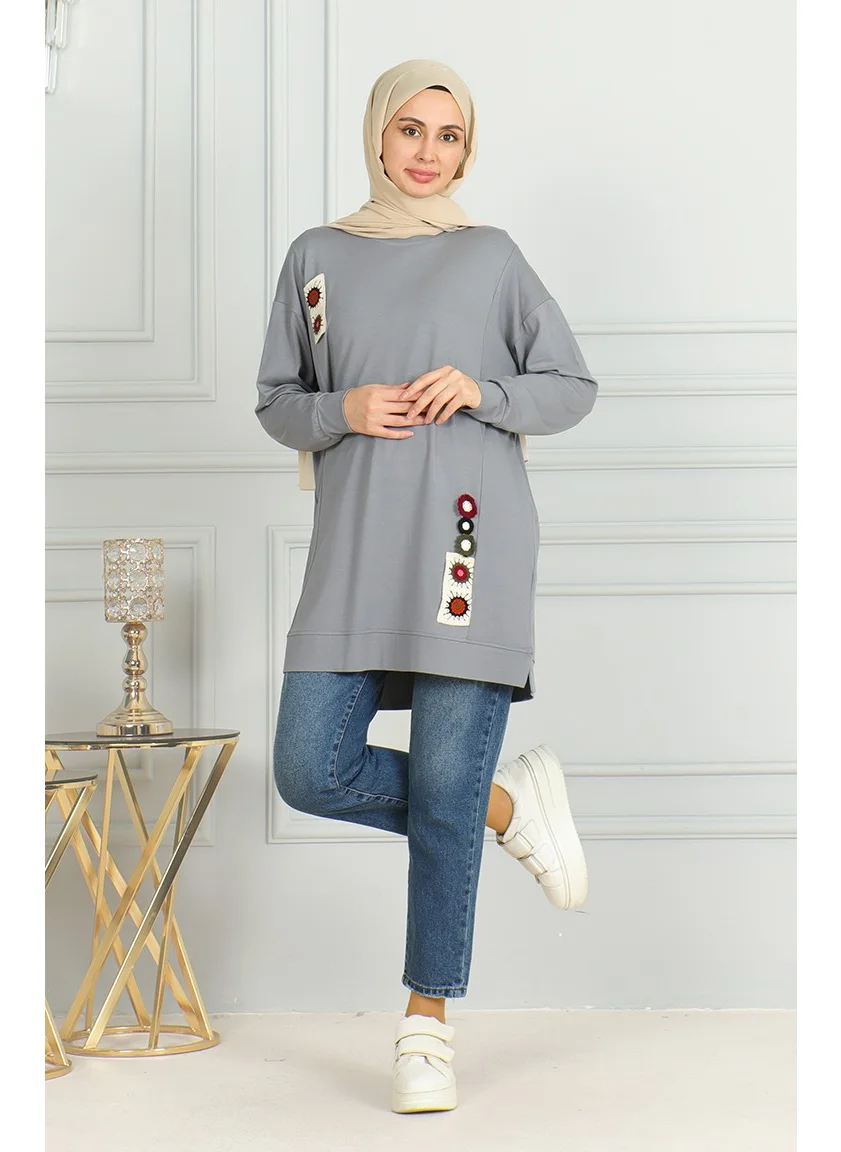 Sefa Merve Casual Cut Arab Boy Tunic 9123-01 Gray