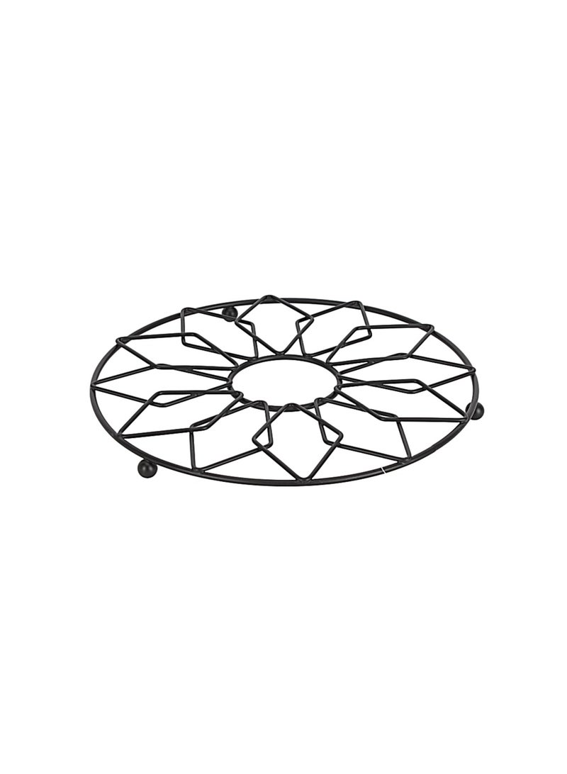 Royalford 20 cm Trivet Round Ring RF12447 Iron Heat Pad for Hot Utensils, Pot, Heat-Resistant Stand Black - Image 3