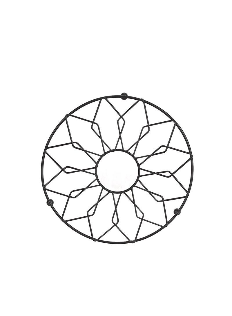 Royalford 20 cm Trivet Round Ring RF12447 Iron Heat Pad for Hot Utensils, Pot, Heat-Resistant Stand Black - Image 2