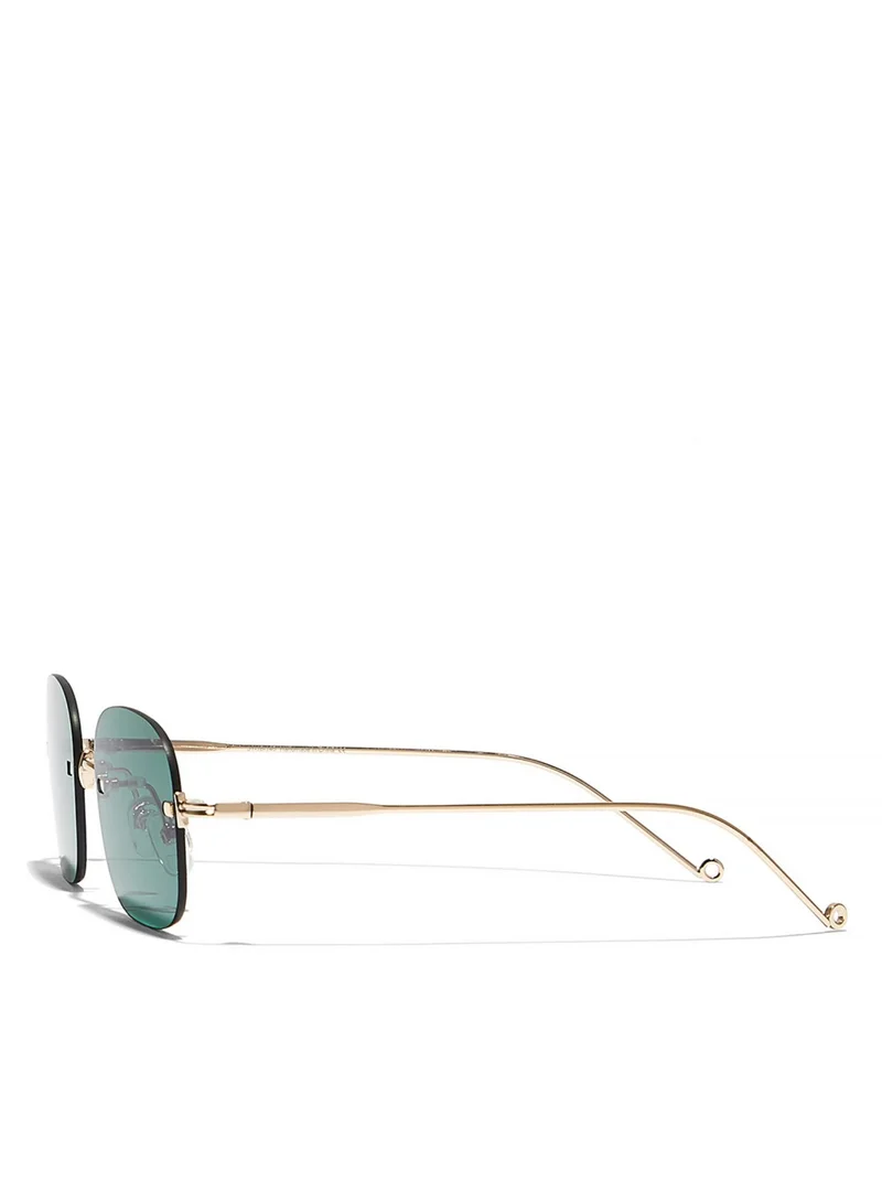 Blackout ANGELINA Women Japanese Gold Sunglasses - Frame Material: Metal- Frame Color: Japanese Gold-Lens Color: Green  - Full Rim