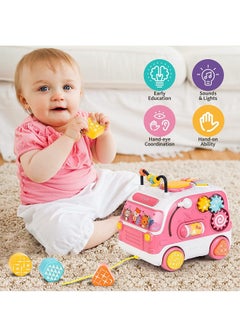 Generic Baby Toys 12 18 Months Baby Musical Toys, Multifunctional Musical Bus Toy, Educational Baby Toys with Shape Matching, Piano Keyboard, Sound  Light, Musical Toys for Girls Gifts  - Image 1