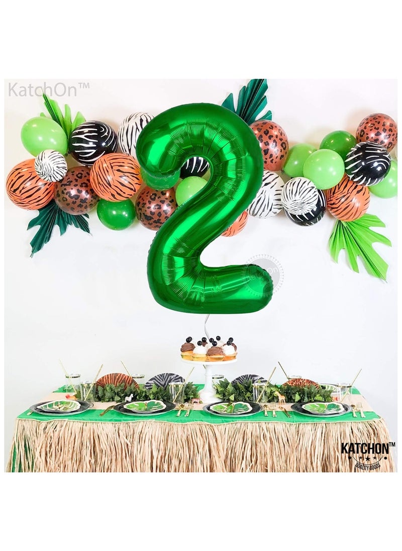 KATCHON Green Number 2 Balloon for 2nd Birthday or Anniversary Decorations  - Image 4