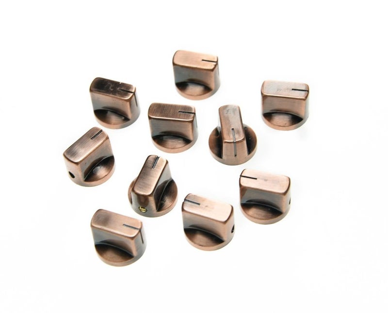 KAISH 10pcs Guitar AMP Effect Pedal Knobs Pointer Knob with Set Screw Bronze - Image 5