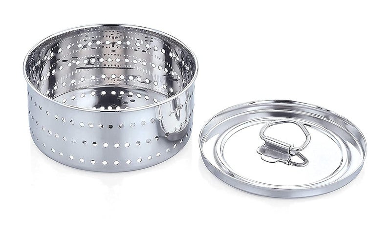 Trendmad Trendmad Stainless Steel Round Shape Indian PaneerTofu Press Mould Maker Silver Round Design 400 ML Size 11x11x6 Cm  - Image 2