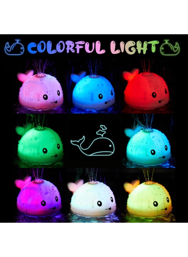 Arabest Baby Bath Toys, Toddler Bath Toys for Kids Ages 1-3, Baby Easter Basket Stuffers, 1 2 3 Year Boy Girl Gifts Baby Toy 6-12-18 Months Light Up Whale Bath Toy Sprinkler Bathtub Pool Water Toy - Image 2
