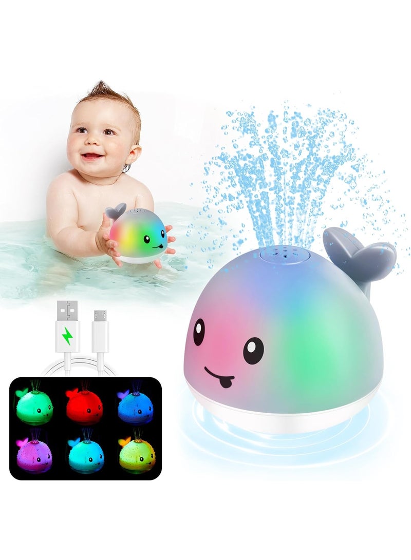 Arabest Baby Bath Toys, Toddler Bath Toys for Kids Ages 1-3, Baby Easter Basket Stuffers, 1 2 3 Year Boy Girl Gifts Baby Toy 6-12-18 Months Light Up Whale Bath Toy Sprinkler Bathtub Pool Water Toy - Image 1