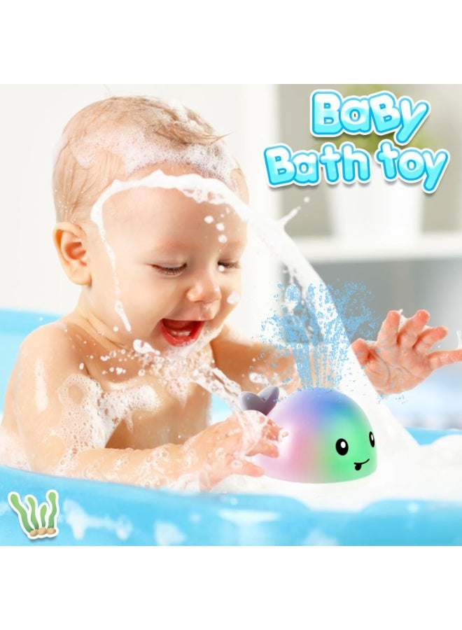 Arabest Baby Bath Toys, Toddler Bath Toys for Kids Ages 1-3, Baby Easter Basket Stuffers, 1 2 3 Year Boy Girl Gifts Baby Toy 6-12-18 Months Light Up Whale Bath Toy Sprinkler Bathtub Pool Water Toy - Image 5