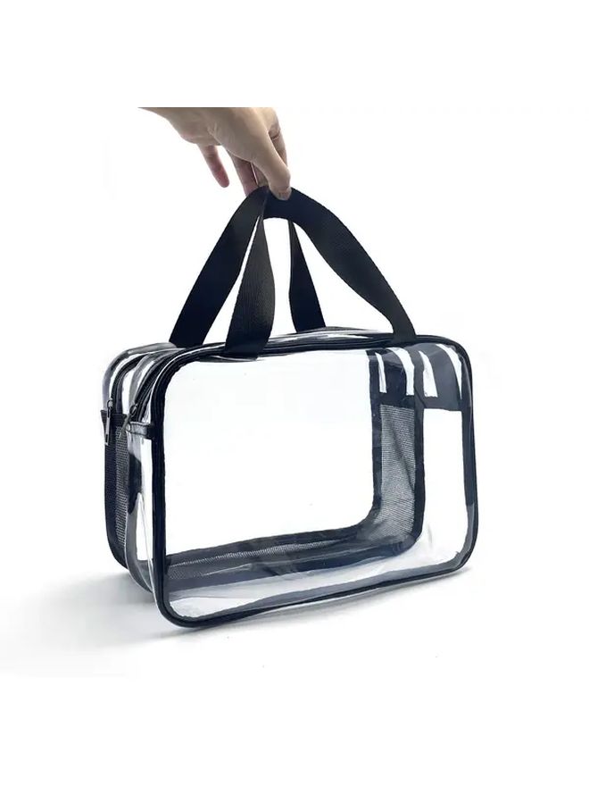 Transparent 2pcs Set Makeup Bags for Separating Dry and Wet Toiletries Swimming Fitness Storage - Image 3