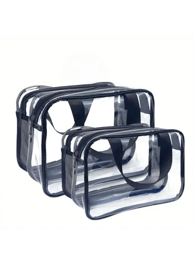 Transparent 2pcs Set Makeup Bags for Separating Dry and Wet Toiletries Swimming Fitness Storage - Image 2