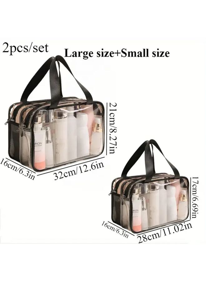 Transparent 2pcs Set Makeup Bags for Separating Dry and Wet Toiletries Swimming Fitness Storage - Image 4