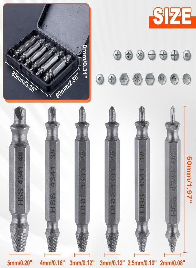GOLD DEER 6Pcs Titanium Damaged Screw Extractor Set Damaged Screw Extractor Set Remover Kit for Stripped Screws Nuts & Bolts Bolt Etractor kit for Easy Removal of Rusty Broken - Image 3