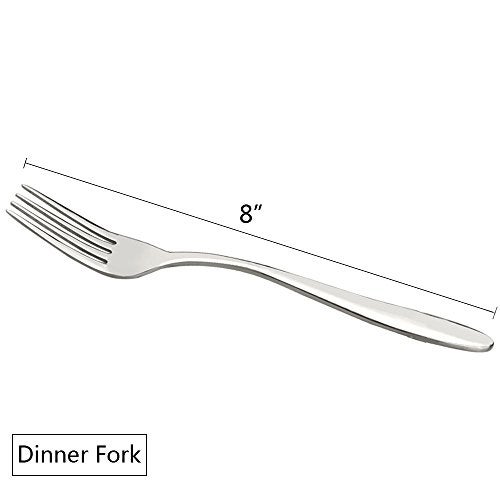 Ramddy Dinner Fork Flatware Set, 18/10 Stainless Steel Table Forks, 12 Pieces, A - Image 2