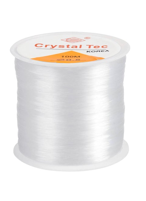 0.5mm Elastic String for Bracelets, 100m Stretch Cord for DIY Jewelry Making, Crystal Beading Thread