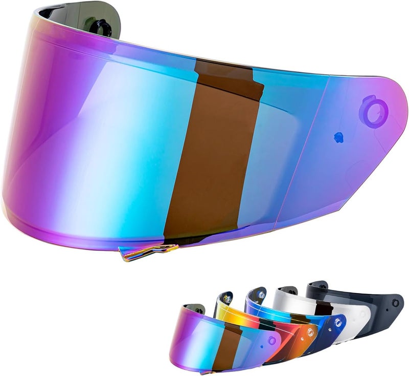 VCOROS X9 Full Face Motorcycle Helmet Replacement Shield - Rainbow - Image 1