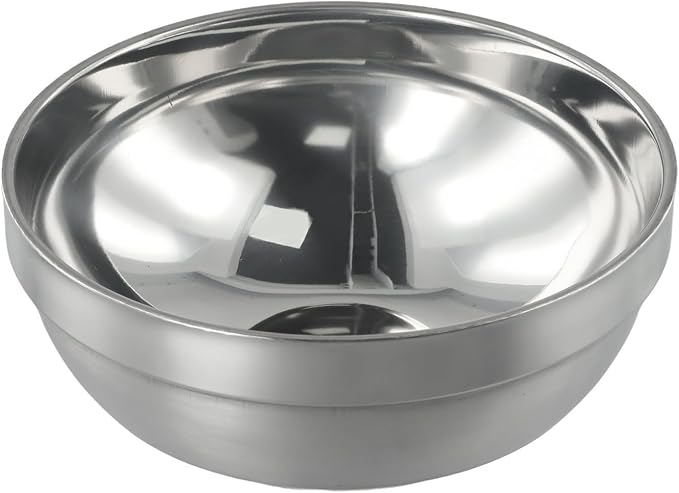 Double Wall Insulated Stainless Steel Mixing Bowls Set 16cm Deep Dish for Salad Noodle - Image 1