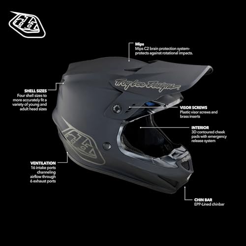 Troy Lee Designs - GP Helmet; Mono Black LG - Image 2