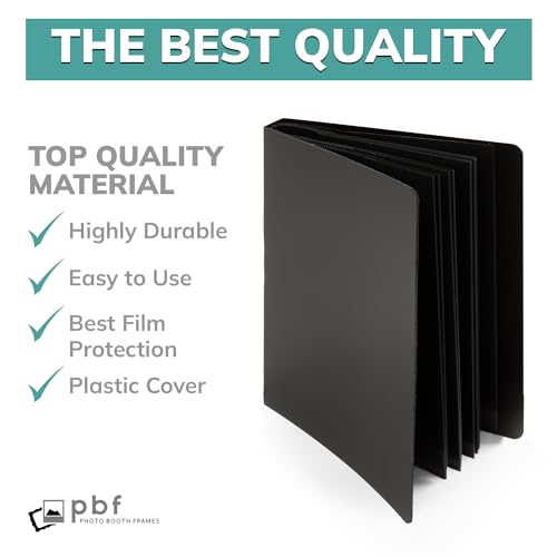 pbf PHOTO BOOTH FRAMES pbf Photo Booth Album | 2x6 Strips Memory Book | 26 Pages, Holds 104 Photos (Black, Wedding, 1-Pack) - Image 4